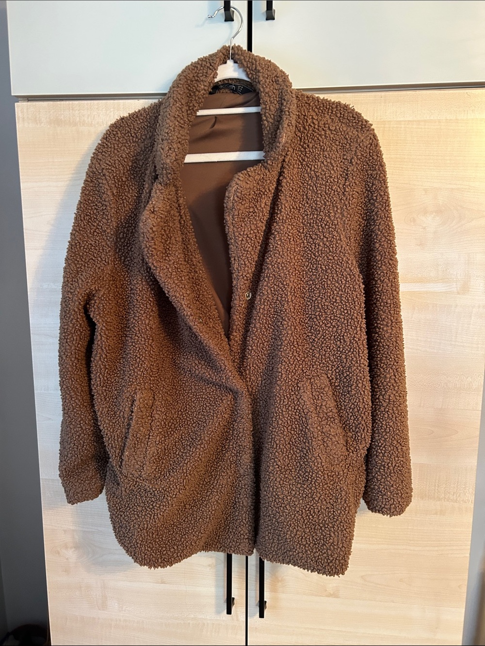 Women's Plush Teddy Jacket in Brown